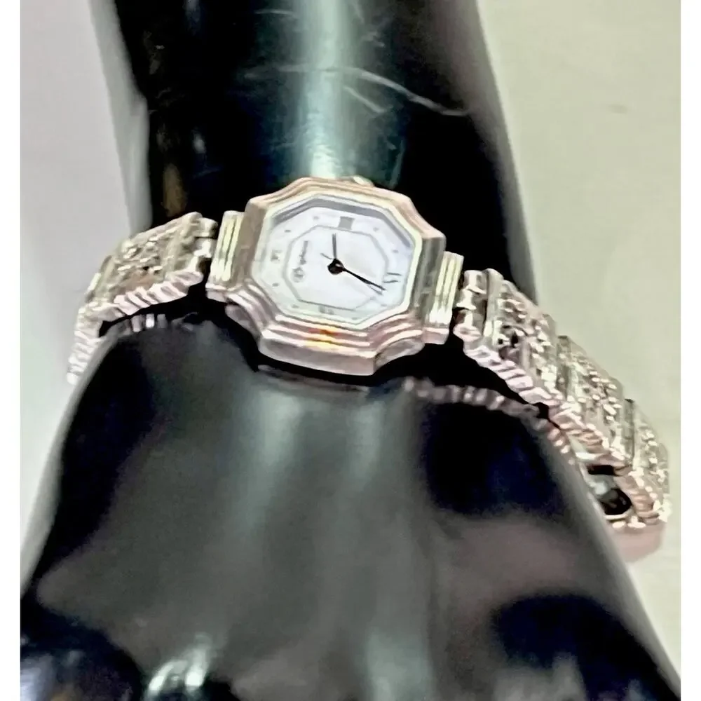 BRIGHTON Barcelona Women’s Quartz Watch Silver Tone Floral Bracelet